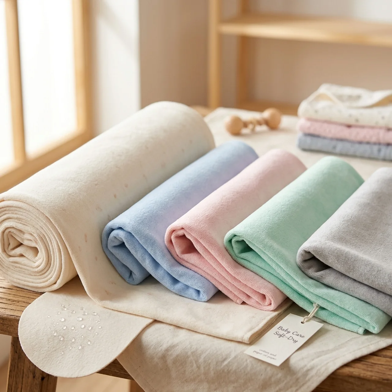 Illustrative soft baby-care textile